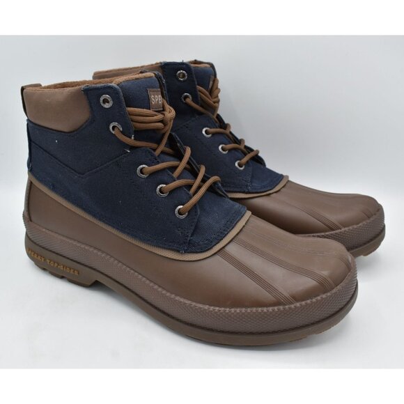 Sperry Mens Size 10 Saltwater Brown Navy Water-Resistant Wax Chukka Duck Boots - Picture 3 of 10